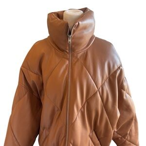 Abercrombie & Fitch Vegan Leather Bomber Jacket Size Large